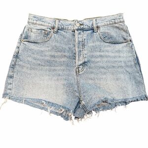 PacSun Shorts Womens 30 Blue Curve High Rise Denim Cutoff Frayed Hem Summer